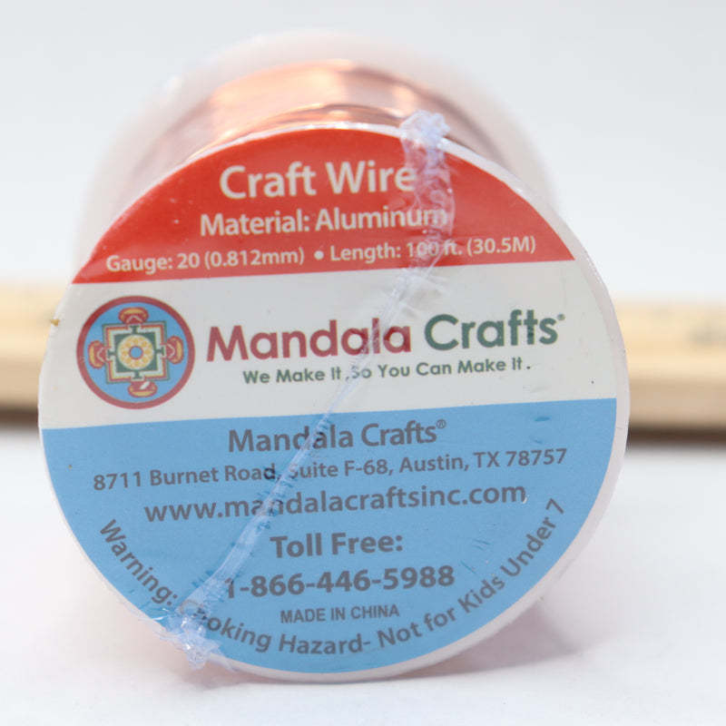 Mandala Crafts Anodized Aluminum Wire 20 Gauge Copper Tone 100'