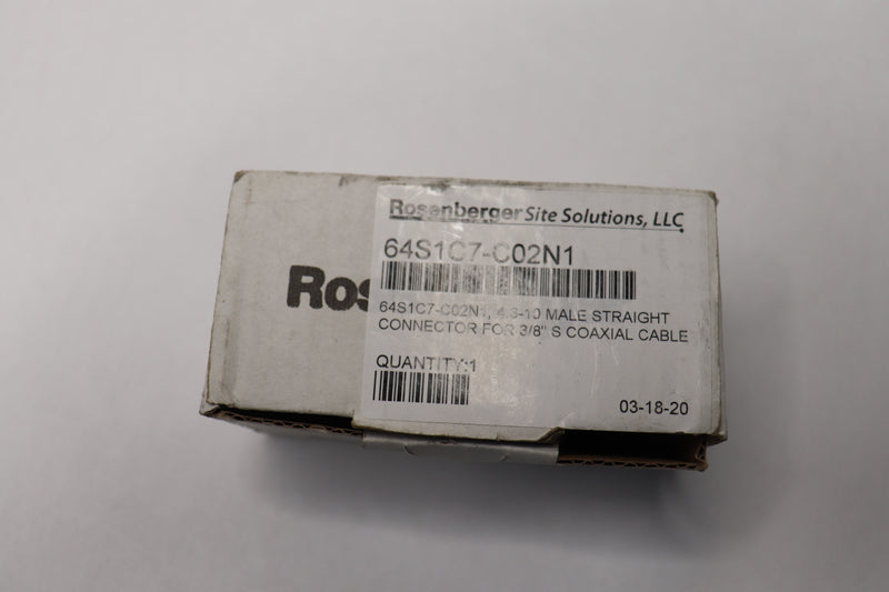 Rosenberger Straight Male Connector for 1/2" Flexible RF Cable 4.3-10