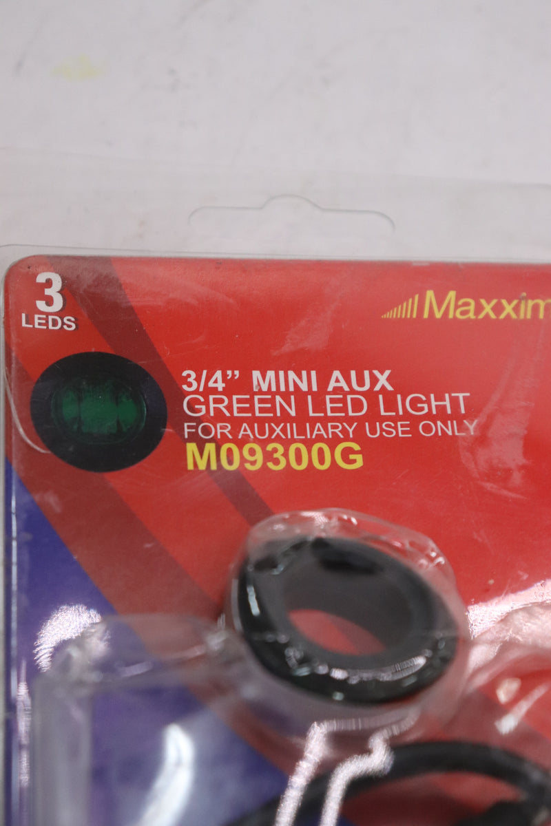 Maxxima Mini Aux LED Light Green 3/4" M09300G