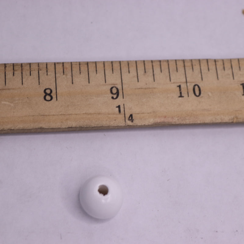 (50-Pk) Round Wooden Beads White