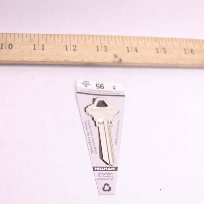 Hillman Key Blank Single Sided Brass Silver 95