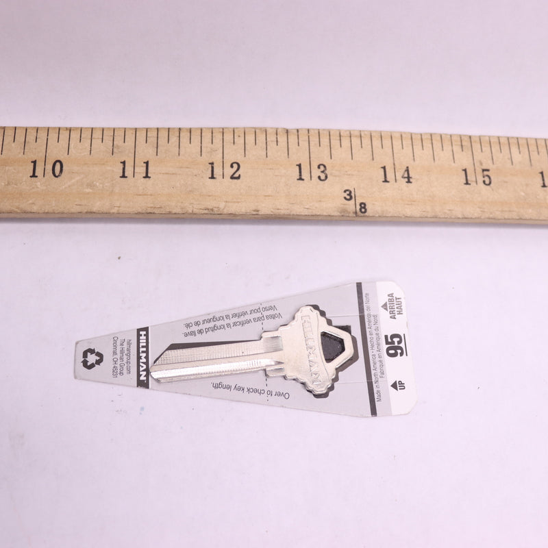 Hillman Key Blank Single Sided Brass Silver 95