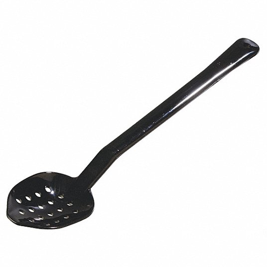 Carlisle 442603 Black Perforated High Heat Serving Spoon - 12 Pack