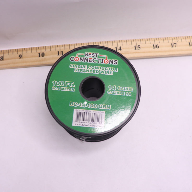Best Connections Single Conductor Stranded Wire Green 14 Gauge x 100' BC-14-100