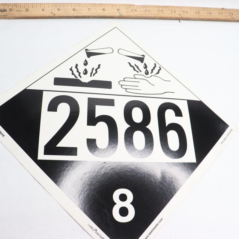 Label Master Corrosive Placard UN 2586 Tagboard ZT4-2586