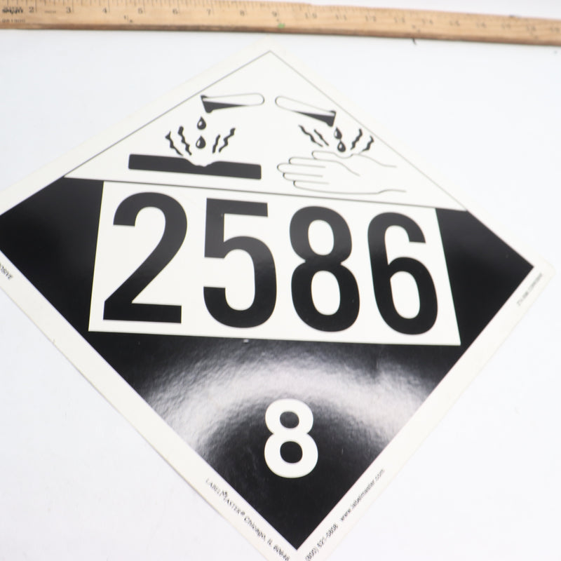 Label Master Corrosive Placard UN 2586 Tagboard ZT4-2586