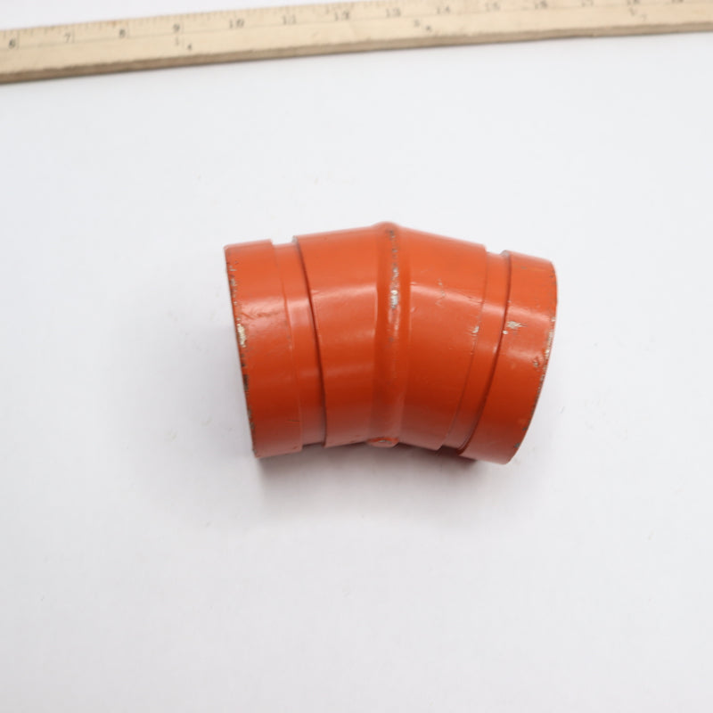 Gruvlok 22.5 Deg Elbow Groove End IPS Pipe Fitting 2-1/2" 7052