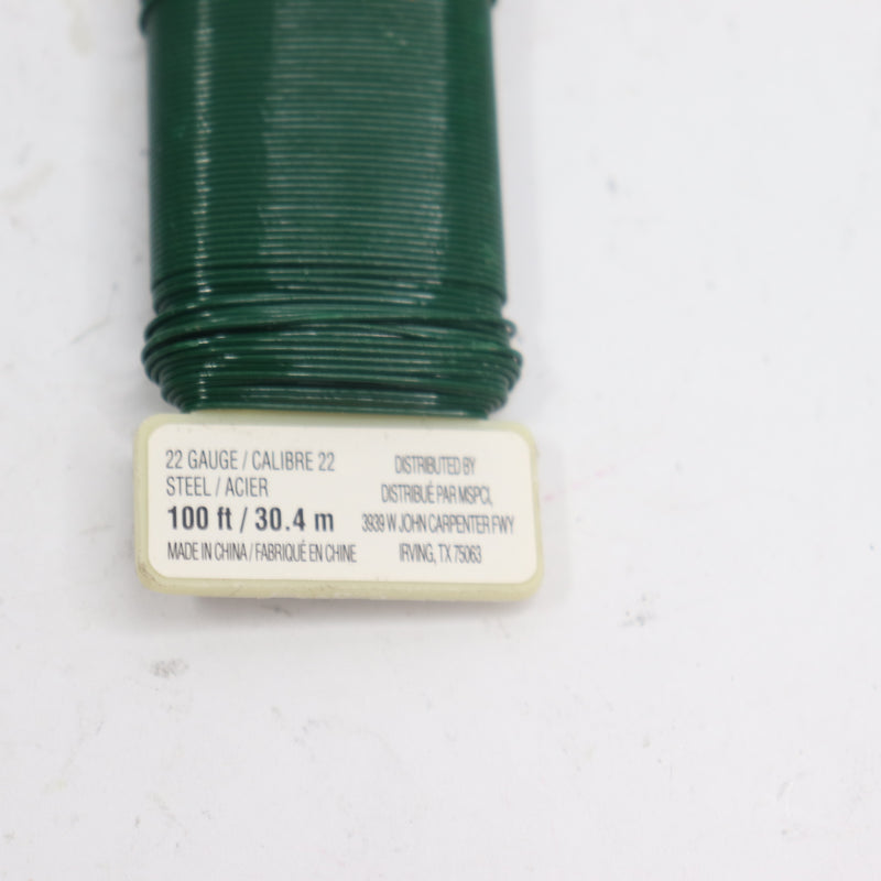 Flexible Paddle Wire for Crafts Green 22 Gauge x 100FT 343202