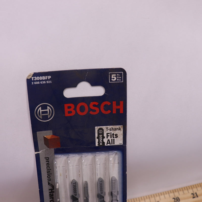 (5-Pk) Bosch 12 TPI Precision For Hardwood Bi-Metal Jig Saw Blade 3-1/2" T308BFP