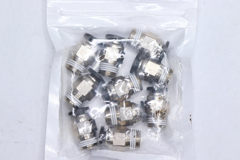 (10-Pk) BIQU Pneumatic Connector Fittings Bowden Tube Coupler Male Straight