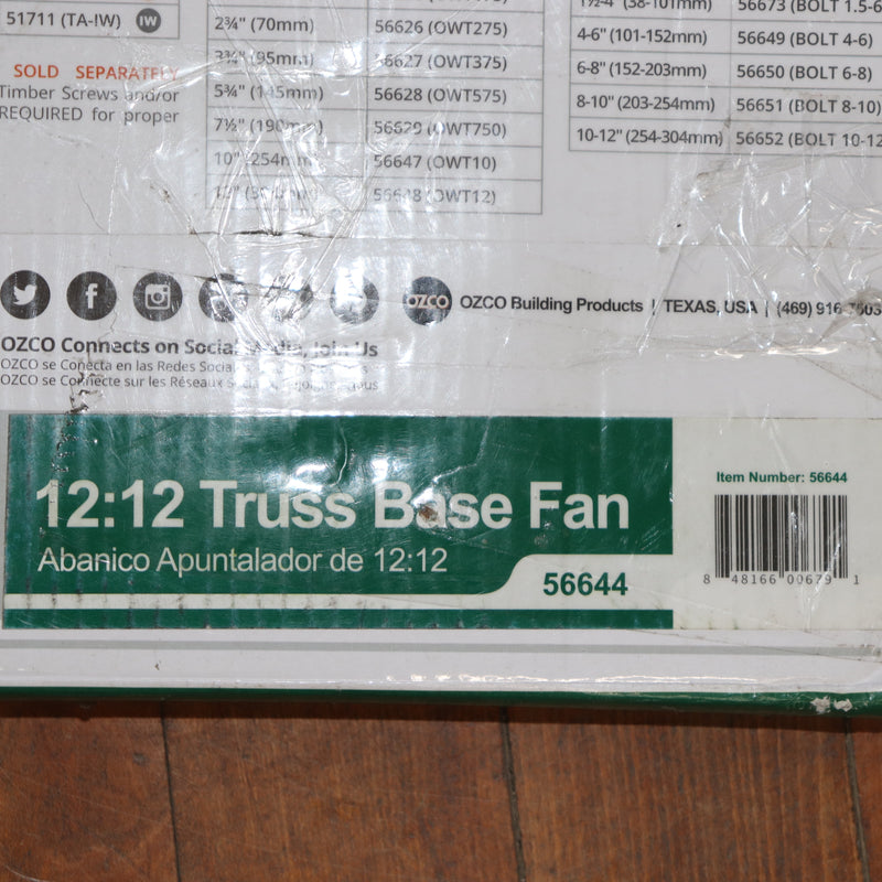 Ozco Truss Base Fan Plate 12:12 56644