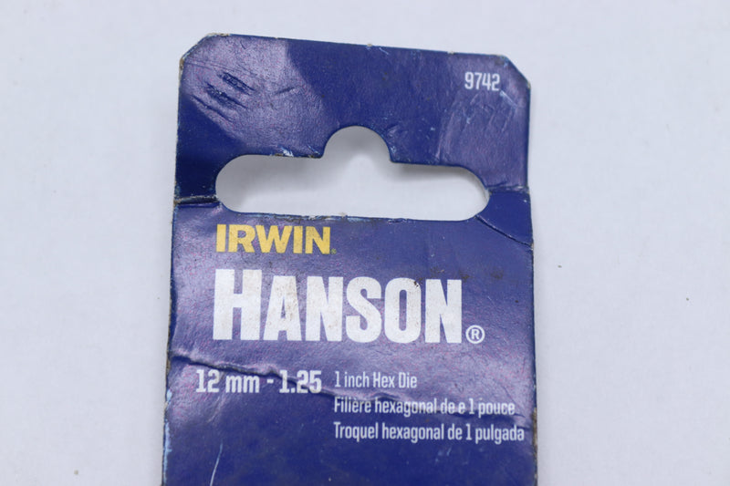 Irwin Hanson Hexagon Die Carbon Steel 12-1.25MM x 1" Hex 9742