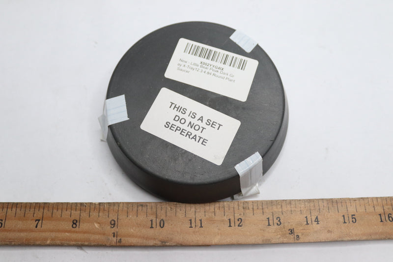(2-Pk) Little Bear Peak Round Composite Plant Saucer Tray Dark Gray