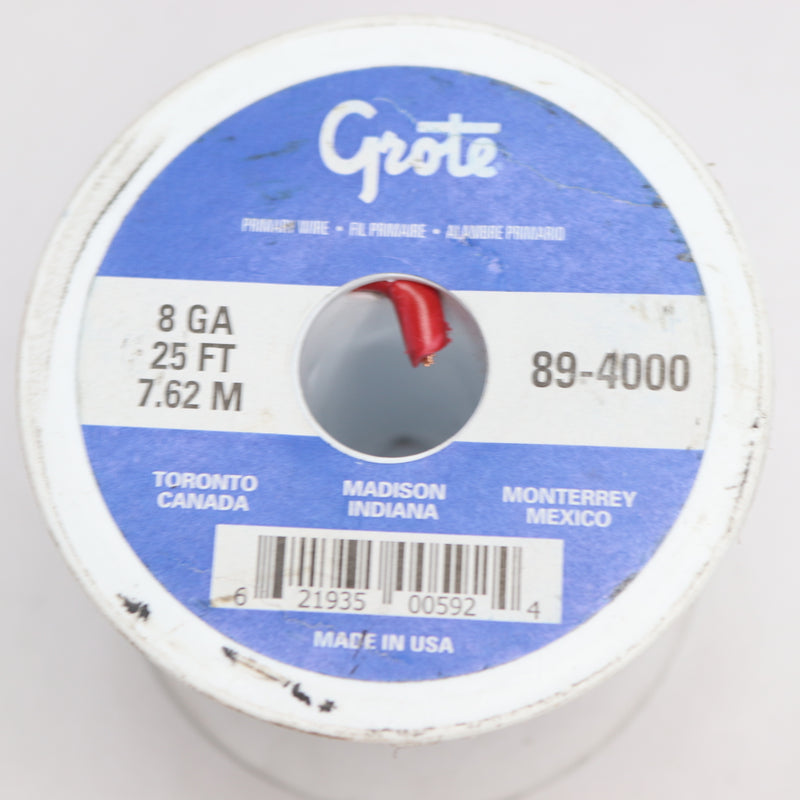 Grote Electrical Wire Red Gauge 8 25' 89-4000C