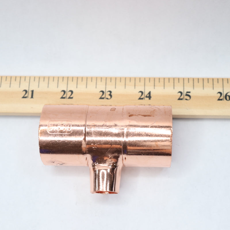 Nibco Wrot Reducing Tee Fitting Bronze Classic Copper 1/4" X 1/4" X 1/2" 611R-CB