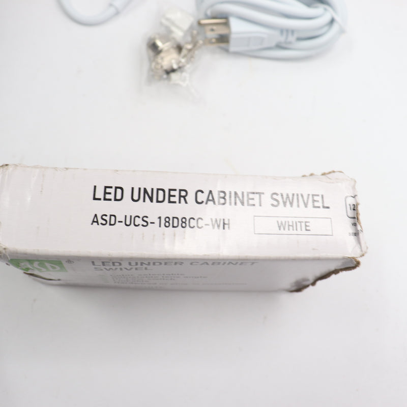 ASDF LED Under Cabinet Swivel Hardware Only ASD-UCS-18D8CC-WH