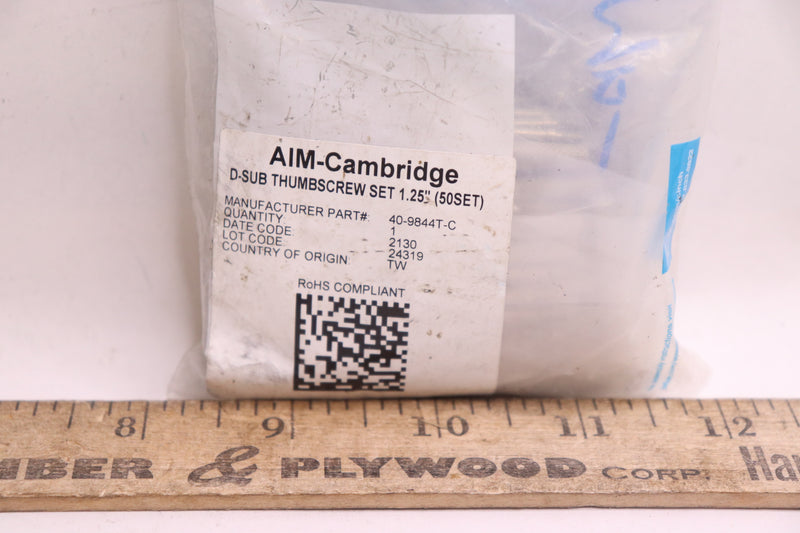 (50-Pk) AIM-Cambridge D-Sub Connectors Thumb Screw Jackscrew 40-9844T-C