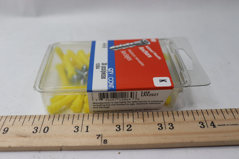 Do-It-Best 30 Pieces Ribbed Plastic Anchors Kit 4-6-8RIB