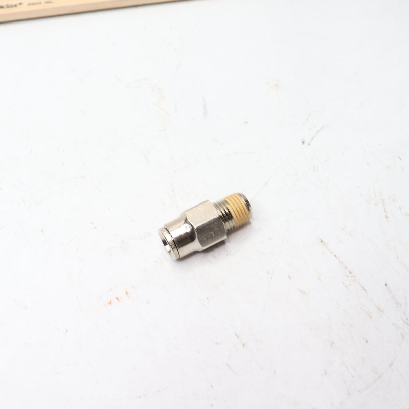 (10-Pk) Norgren Tube Adapter Fitting Plug Nickel Plated 3/8" x 1/4" NPT