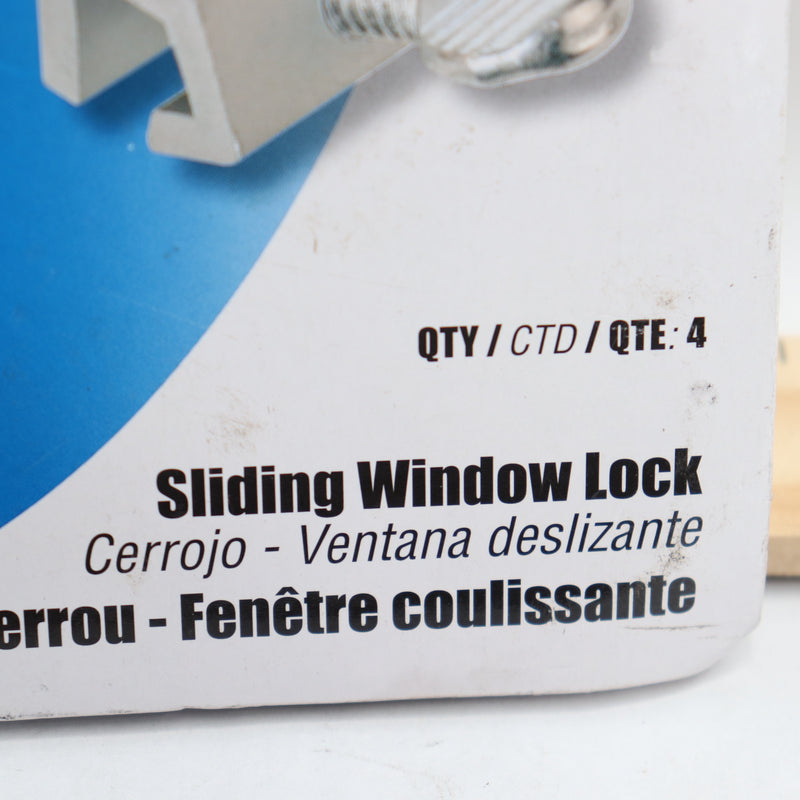(4-Pk) Defender Security Sliding Window Security Lock Aluminum U-9819