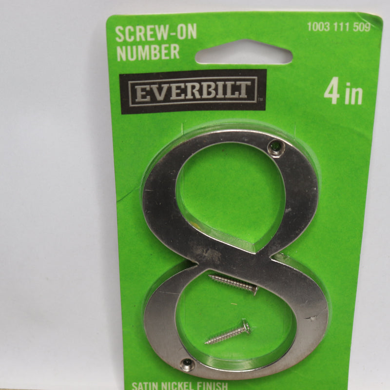 Everbilt House Number Flush Mount Metal Satin Nickel