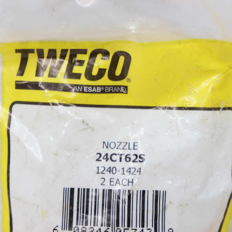 (2-Pk) Tweco Standard Coarse Thread Nozzle w/ 5/8" Bore  24CT62S