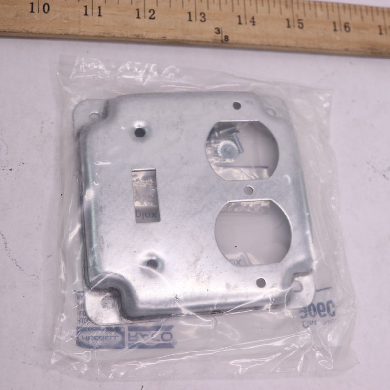 Hubbell Square Toggle Switch & Receptacle Cover Steel 1-Duplex 2 Gangs 4" 906C