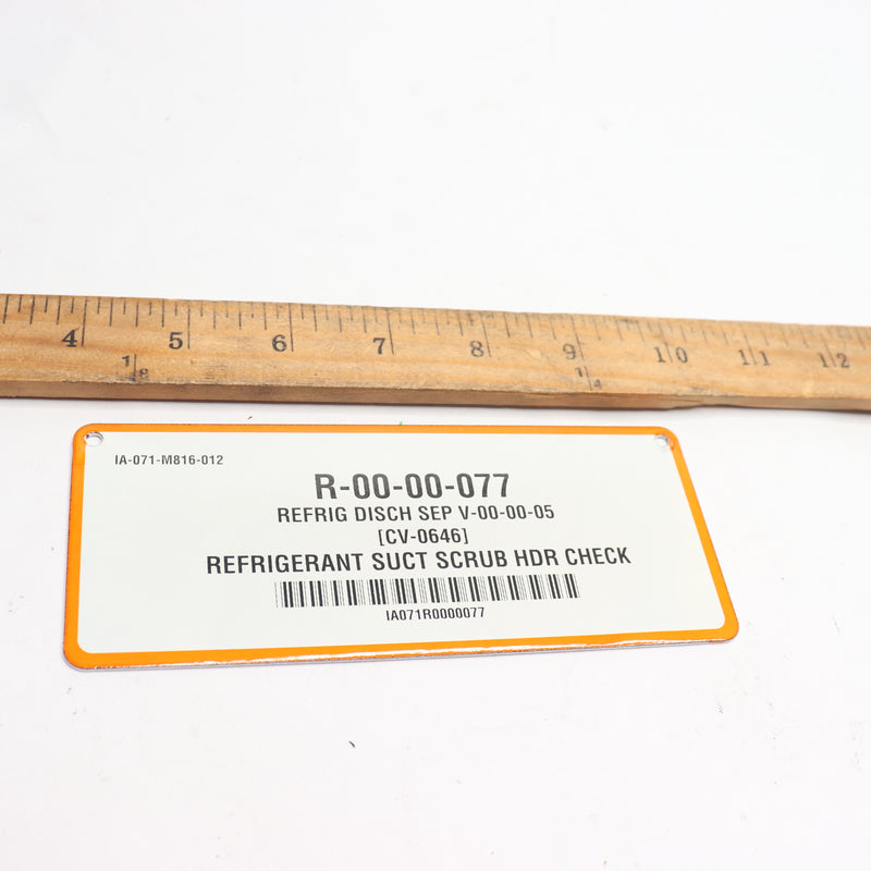 IA-071-M816-012 Refrigerant Suct Scrub HDR Plate R-00-00-077