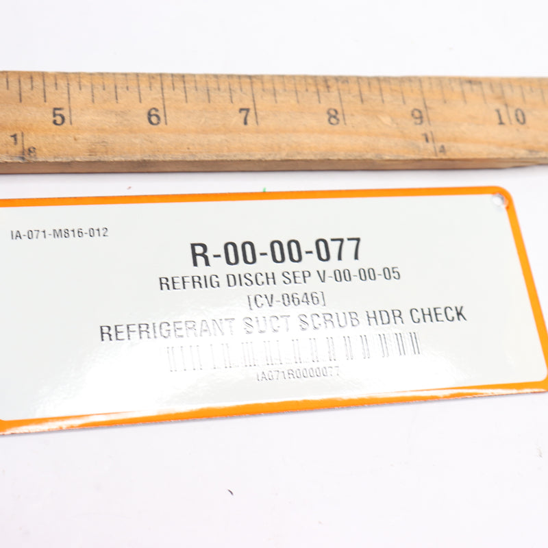 IA-071-M816-012 Refrigerant Suct Scrub HDR Plate R-00-00-077