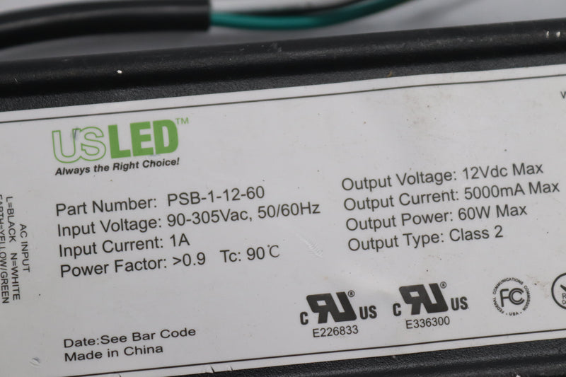 US LED Power Supply Unit 60W 12V PSB-1-12-60