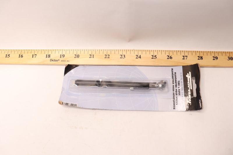 Forney Angled Tire Gauge Metal‎ Silver/Black 10-50psi 75491