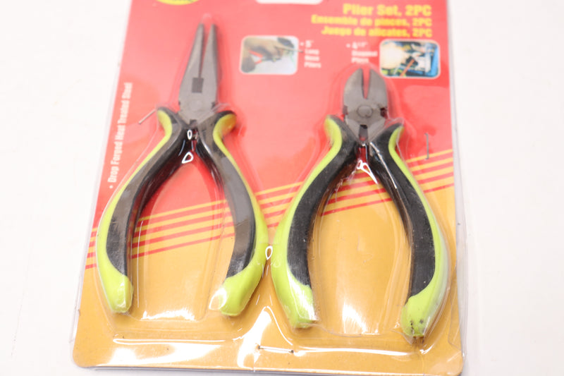 (2-Pk) Tool Cache Plier Set Drop Forged Heat Treated 5" Long Nose 4.5" 51452