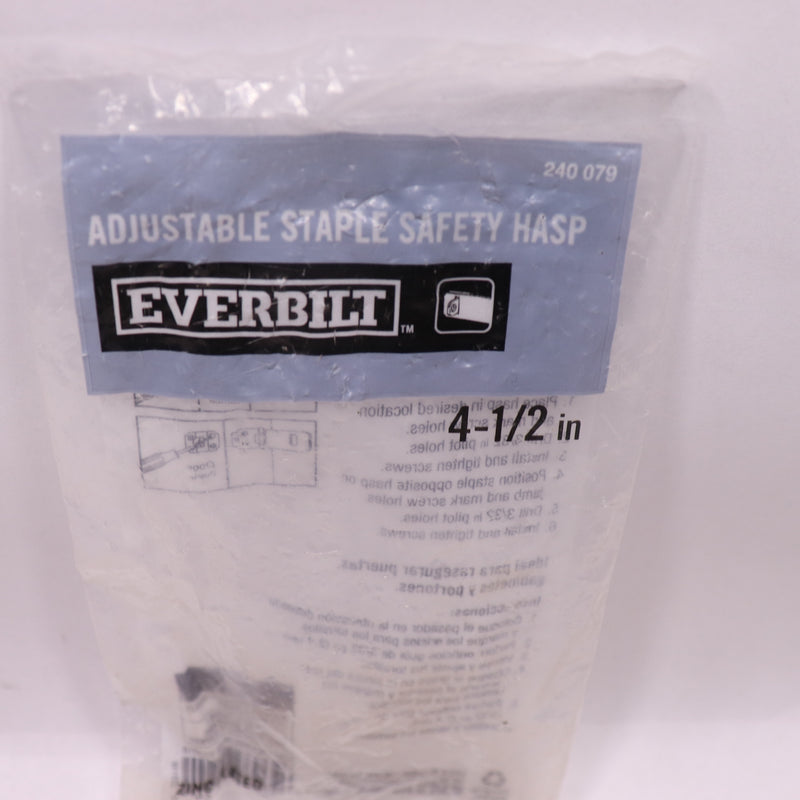 Everbilt Safety Hasp Lock Staple Zinc-Plated Steel Adjustable 4-1/2" 15124