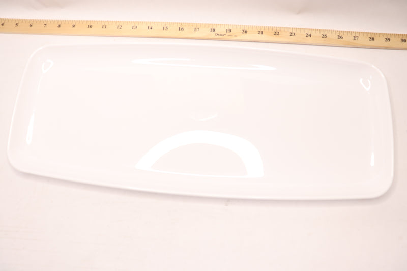 (23-Pk) Sabert Disposable Rectangle Platter Durable Plastic White 9" x 22"