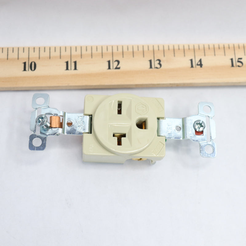 Bryant Electrical Outlet Receptacle Ivory 20 A 250V AC 5461I