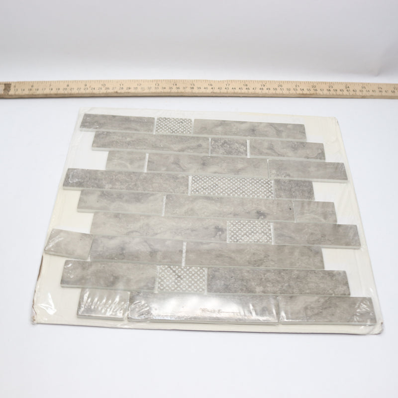 Akua Stickcycle Mix Recycled Glass Tile Grey 6mm Thickness x 12" x 12"