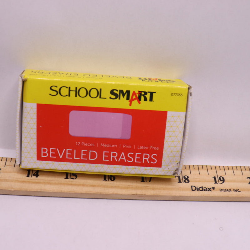 School Smart Beveled Block Erasers Medium Pink 077355