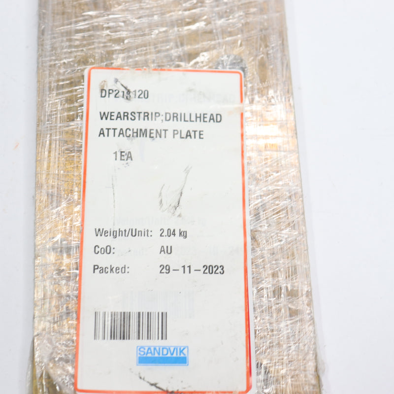 Sandvik Drillhead Attachment Plate Wearstrip 13-3/4" x 4" DP218120