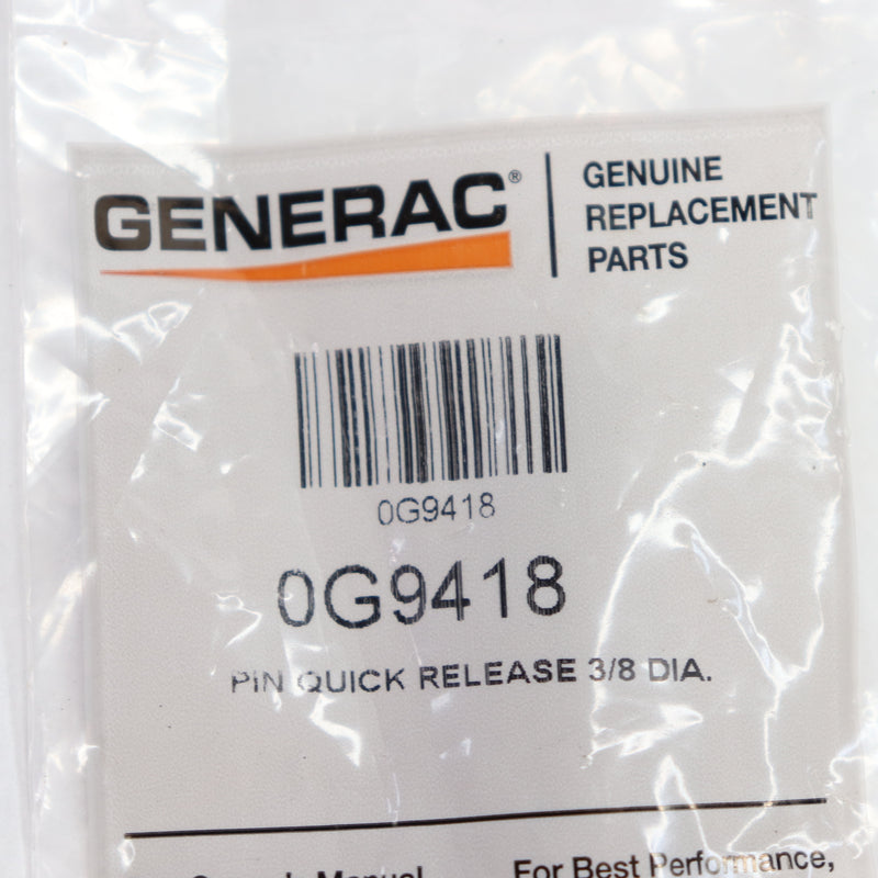 Generac Quick Release Pin 3/8" 0G9418