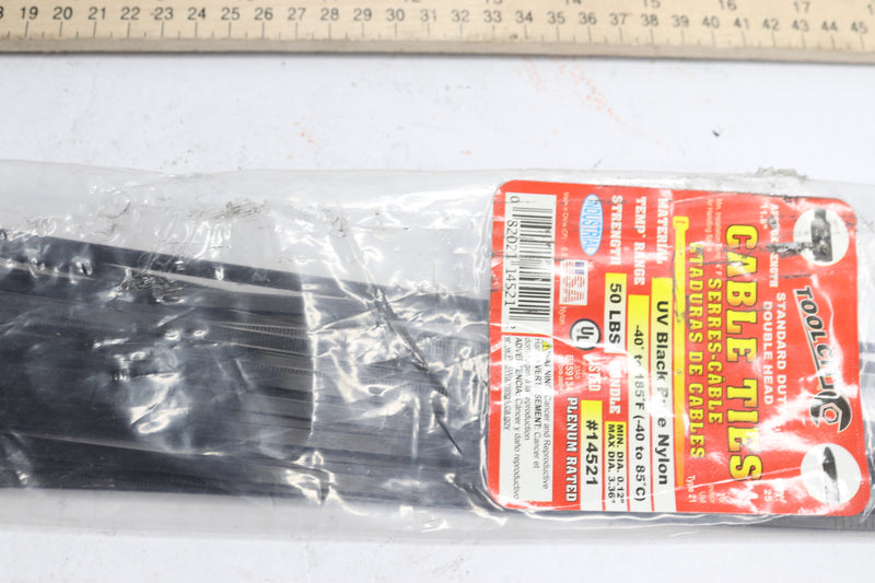 (25-Pk) Tool City Black Cable Ties 11.8" L 14521