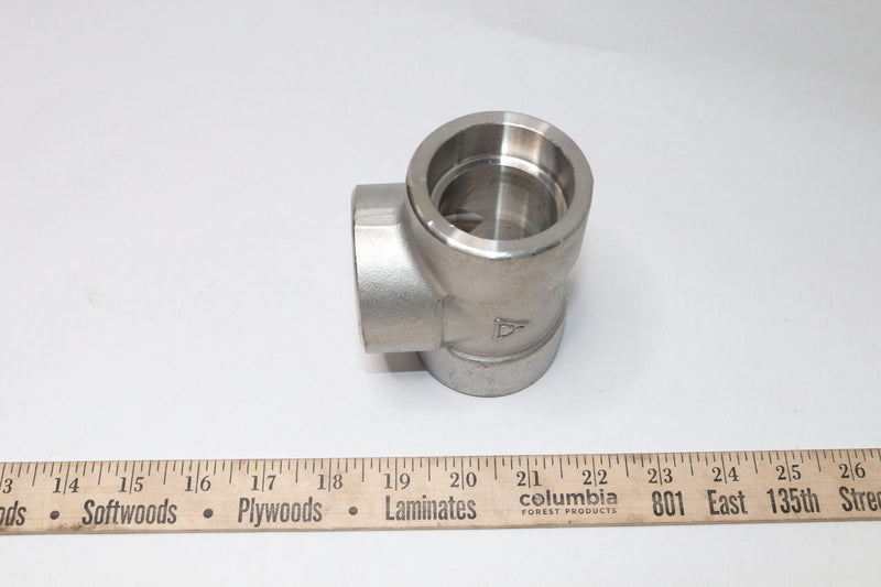 Smith Cooper Socket Weld 304 Stainless Steel Tee Fitting 1-1/2" S5034T014
