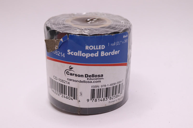 Carson Dellosa Rolled Scalloped Border Black 36 ft CD-108214