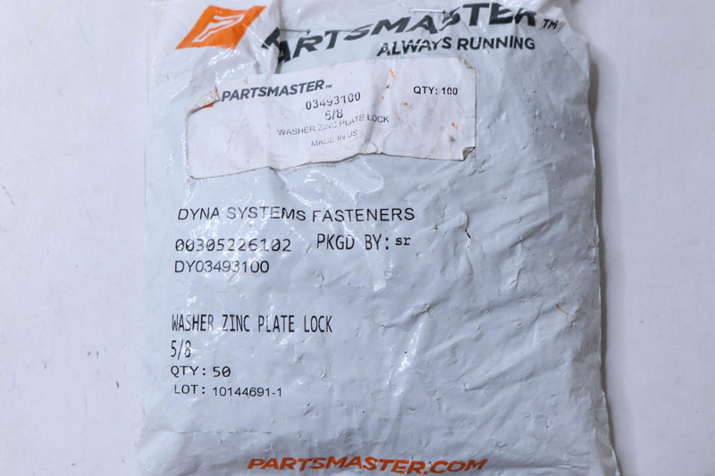 Partsmaster 03493100 Split Lock Washer Grade 5 Zinc Plated 5/8" - 50 Pack