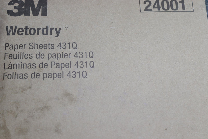 3M Wetordry Extra Fast Cutting Paper Sheet Silicon Carbide 9" x 11" 431Q 24001