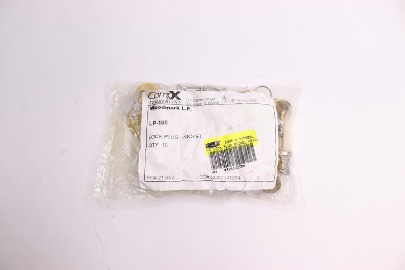 (10-Pk) CompX Timberline Lock Plug Nickel  LP-100