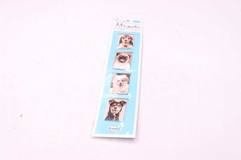 (4-Pk) Re-Marks Puppy Smile Mini Photo Sepia Tone Magnetic Page Clips 19667