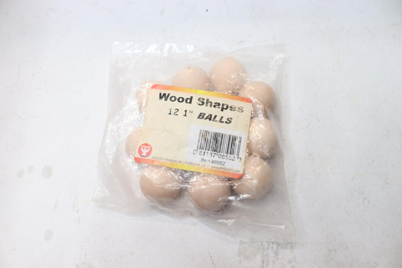 (12-Pk) Hygloss Wood Shapes Balls 1&quot; 8552