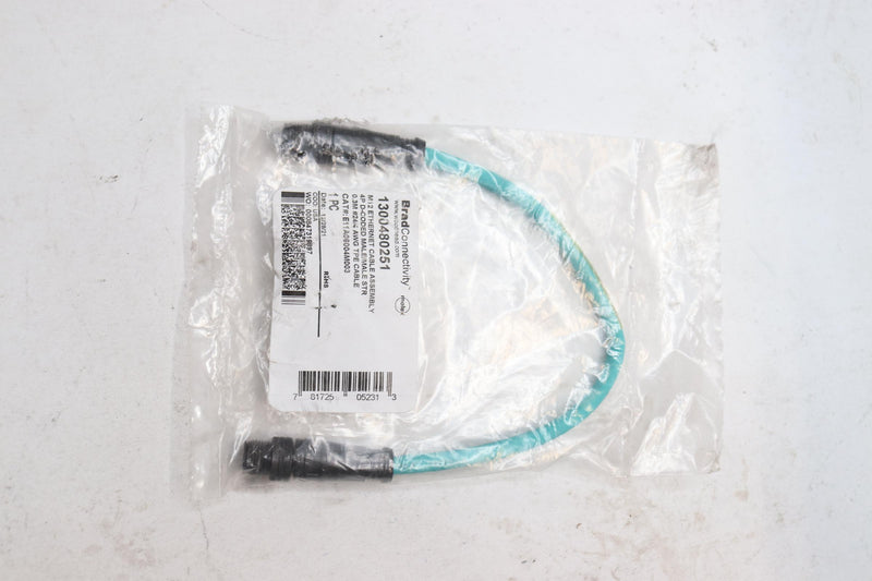 Molex Ethernet Cable Assembly M12 4P D-Coded TPE 0.3M 24/4 AWG Male 1300480251
