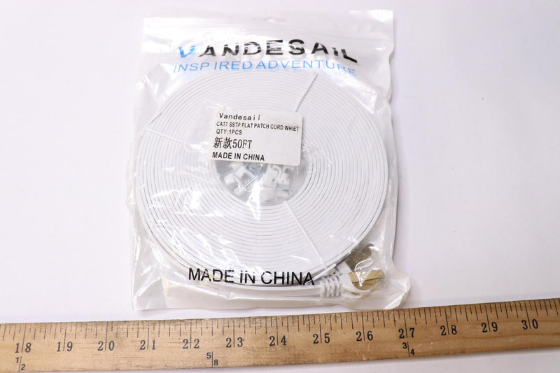 Vandesail CAT7 LAN Network Cable RJ45 High Speed Patch Cord 30 ft White